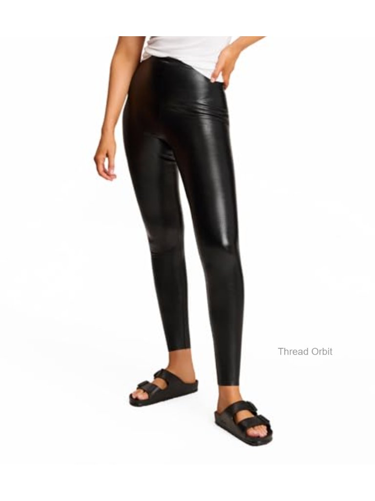 Faux Leather Leggings | Sculpting High Rise | Raw-Cut Finish | Machine Washable